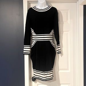 Only worn once! Black and white geometric dress